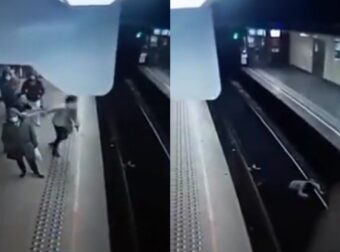 Βίντεο που κόβει την ανάσα: Η στιγμή που άντρας σπρώχνει μία γυναίκα στις γραμμές του μετρό