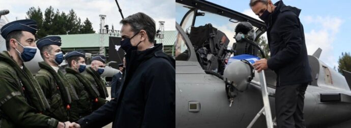 «Top Gun» Μητσοτάκης: Ανέβηκε στην καμπίνα του Rafale και ευχήθηκε υγεία και δύναμη
