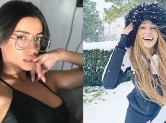 Το τερμάτισε η Ελένη Φουρέιρα: Πίνει κρασί στο χιόνι, μόνο με το μπουρνούζι και τις ψηλοτάκουνες γόβες της