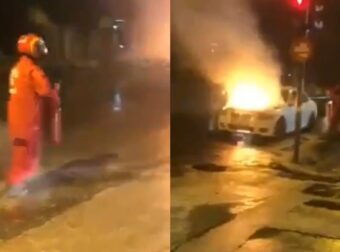 Ντελιβεράς σε ρόλο… πυροσβέστη: Σταμάτησε το δρομολόγιό του για να σβήσει φωτιά που ξέσπασε σε αυτοκίνητο