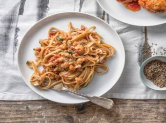 Δεν έχετε φάει κάτι καλύτερο: Πεντανόστιμη γαριδομακαρονάδα με πολύχρωμα ντοματίνια και σάλτσα γιαουρτιού – Συνταγές