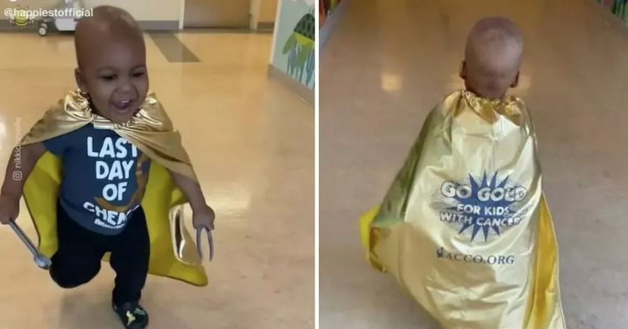 Ένας σύγχρονος σούπερ ήρωας: 2 χρονών αγοράκι γιορτάζει την τελευταία μέρα χημειοθεραπείας