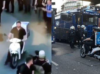 Hρωικός ντελιβεράς διέκοψε επεισόδια στην Γερμανία για να παραδώσει πίτσα