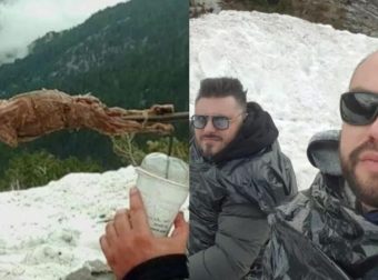 «Πάσχα με τον Δία και την Θεϊκή Πρωτεϊνική Αμβροσία»: Δυο φίλοι από την Πάτρα σούβλισαν αρνί στον χιονισμένο Όλυμπο